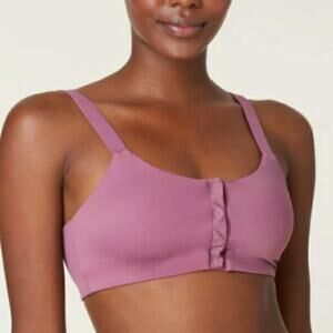 Andie Swim The Snap Scoop Top Cactus Flower Strappy Solid Bikini Top L New
